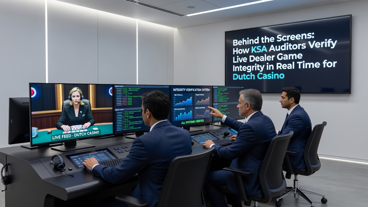 Auditor reviewing live dealer data logs on multiple screens