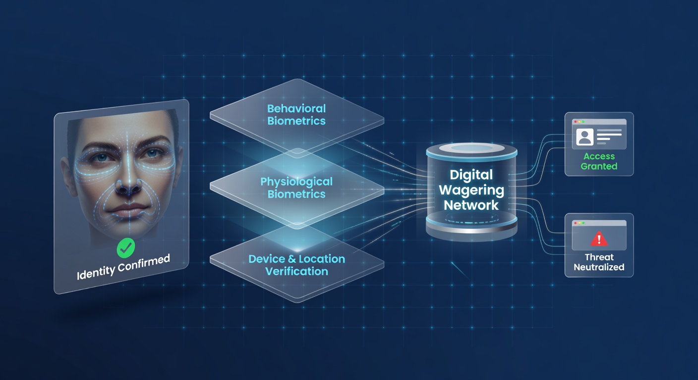 Biometrische verificatie in digitale wednetwerken met vingerafdruk en gezichtsherkenning op een mobiel scherm