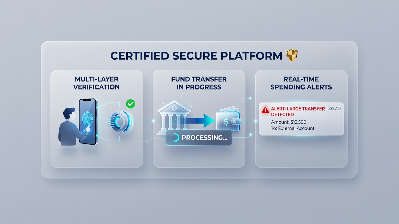Real-time waarschuwingen gekoppeld aan verificatielagen bij fondstransacties