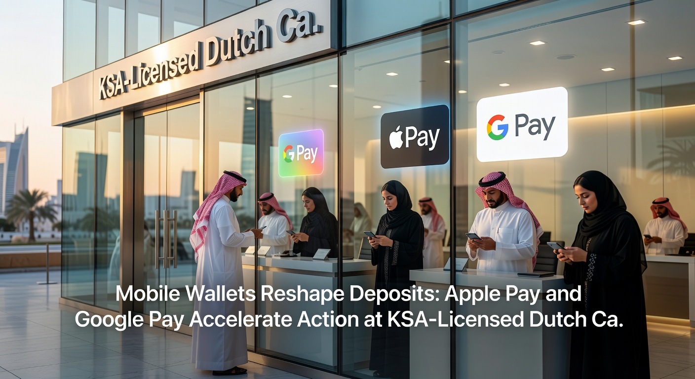 Grafiek met stijgende lijnen van mobiele wallet-gebruik bij Nederlandse online casinos in 2026, met iconen van Apple Pay en Google Pay naast KSA-logo