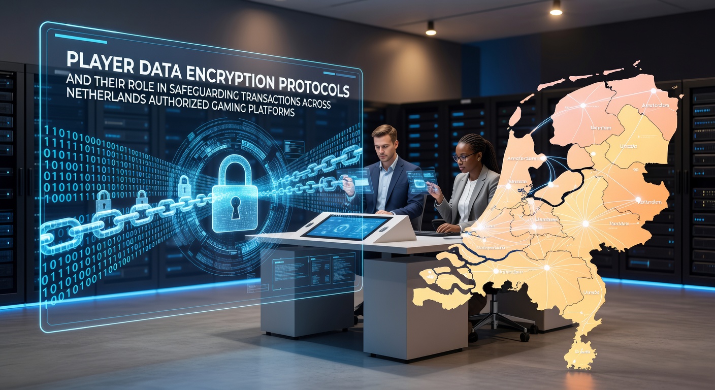 Illustratie van encryptieprotocollen die spelersdata beveiligen op Nederlandse gokplatforms
