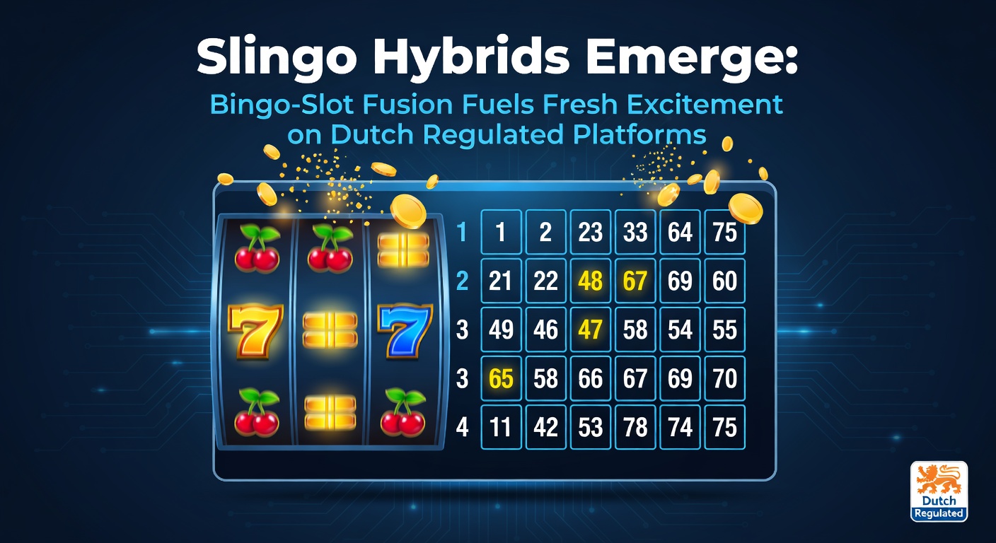 Schermafbeelding van een Slingo hybrid spel met bingo-kaarten en draaiende slots op een Nederlands casino platform, vol kleurrijke symbolen en winlijnen