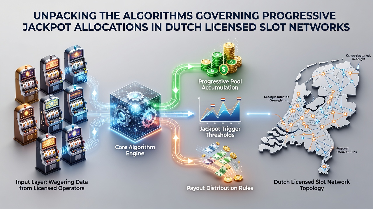 Diagram van lokale versus netwerk progressieve jackpot structuren